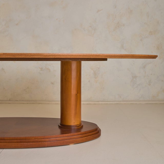 Wood Rare Italian Oval Dining Table Attributed to Paolo Portoghesi For Sale - Image 7 of 13