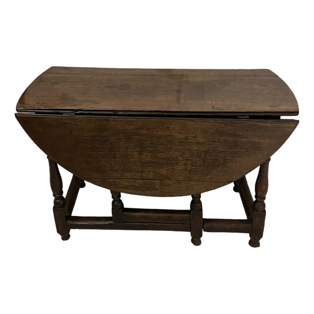 18th Century Antique Oak Drop Leaf Dining Table, 1780s For Sale