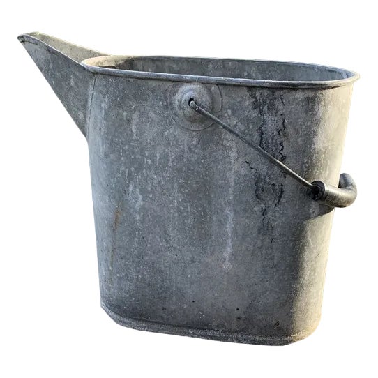 Vintage Galvanized Zinc Bowl, 1950s For Sale