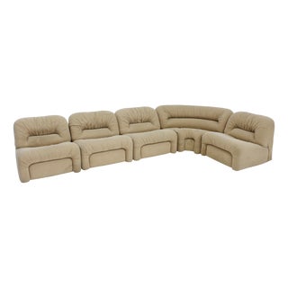 Vintage Italian Curved Modular Sofa, 1970s, Set of 5 For Sale