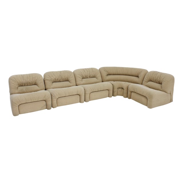 Vintage Italian Curved Modular Sofa, 1970s, Set of 5 For Sale