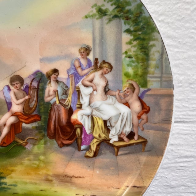 Victorian Antique Victoria (Austria) Porcelain Wall/Cabinet Plate For Sale - Image 3 of 7