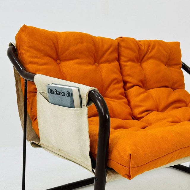 Bauhaus Tubular Canvas Sling Two-Seater Sofa, 1970s For Sale - Image 3 of 11