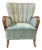 Teal Gingham Danish Art Deco Club Chair For Sale