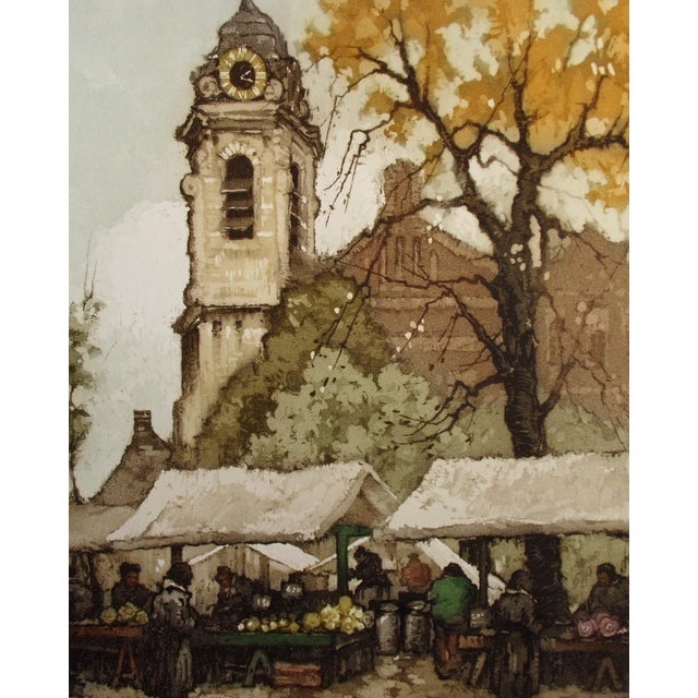 Vintage Aquatint Etching by Roger Hebbelinck Hand signed, titled and numbered by the artist in pencil unframed Limited...