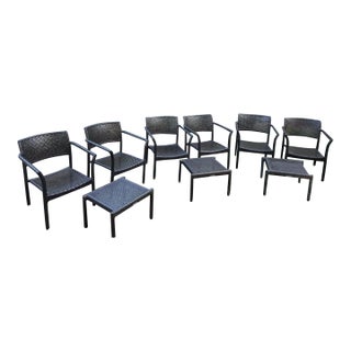 Dedon Holiday Collection — Set of 6 Armchairs & 3 Side Tables, Commercial Hospitality Grade For Sale