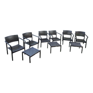 Dedon Holiday Collection — Set of 6 Armchairs & 3 Side Tables, Commercial Hospitality Grade
