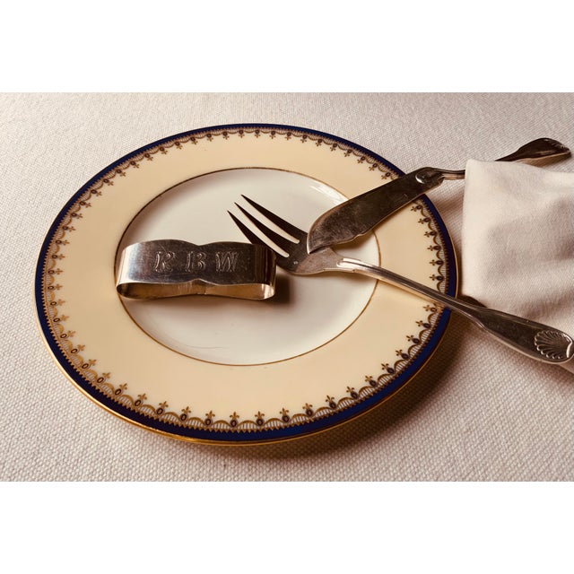 Mid-20th Century Sanborns Mexico Sterling Silver Napkin Rings — Engraved Monograms "l.h.w." & "r.b.w.", Nantucket Estate, - a Pair For Sale - Image 11 of 14