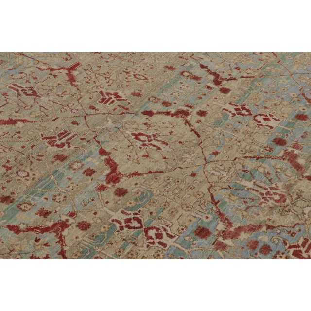 2010s Rug & Kilim’s Square Agra-Inspired Square Rug, Teal & Red With Arabesque Trellis For Sale - Image 5 of 8