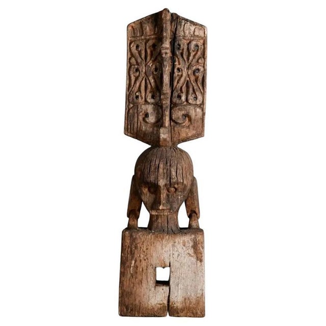 Leti Ancestor Figure in Patinated Hand-Carved Wood, Indonesia For Sale - Image 6 of 6