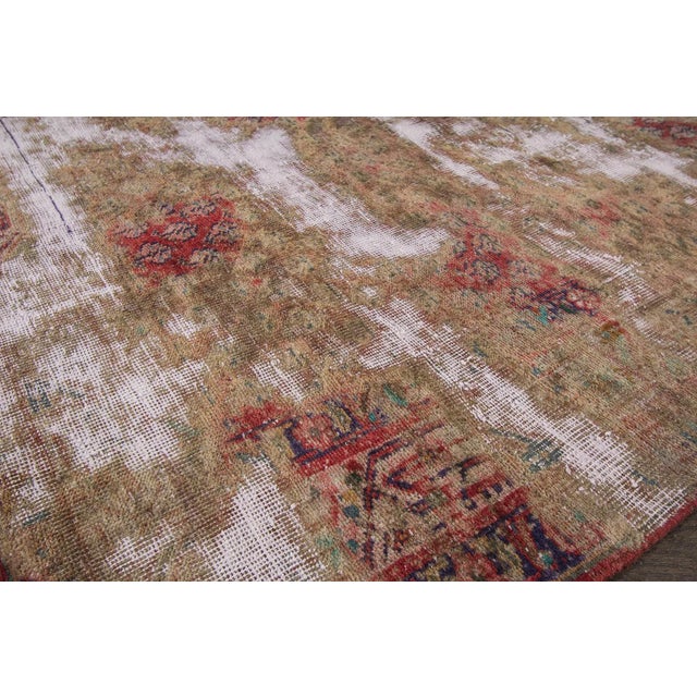 1960s Mid 20th Century Vintage Distressed Tabriz Wool Runner Rug For Sale - Image 5 of 8