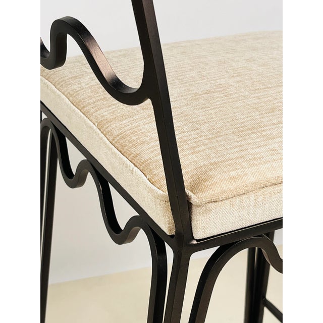 Metal Pair of 'Méandre' Counter Stools by Design Frères For Sale - Image 7 of 9