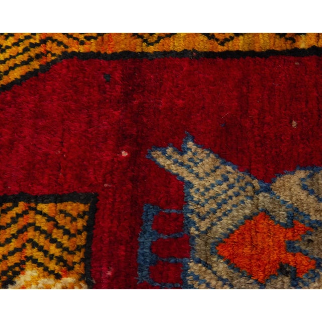 Late 20th Century Middle Eastern Hand Knotted Wool Tiger Pictorial Tribal Red Rug For Sale - Image 5 of 11