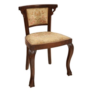 Chair with Fine Damask Floral Upholstery, Late 19th-Early 20th Century For Sale