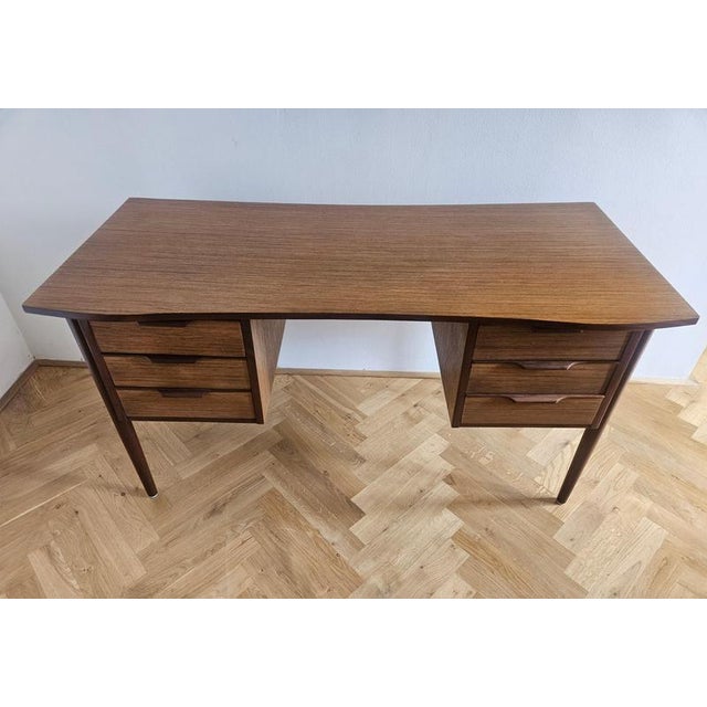 Wood Mid-Century Teak Desk Table, Denmark, 1960s For Sale - Image 7 of 16