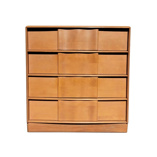 A Mid-Century Modern Heywood Wakefield Sculptura Highboy Dresser For Sale - Image 12 of 12