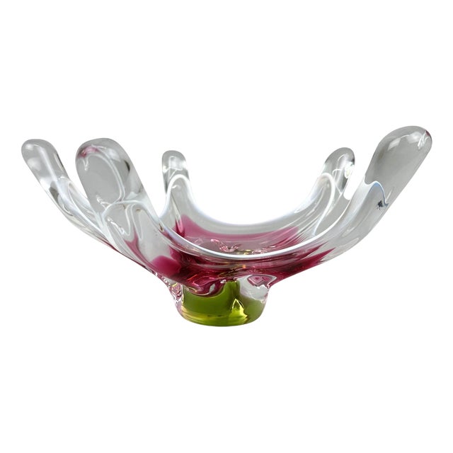 Art Glass Bowl attributed to Josef Hospodka for Chribska Glassworks, 1960s For Sale
