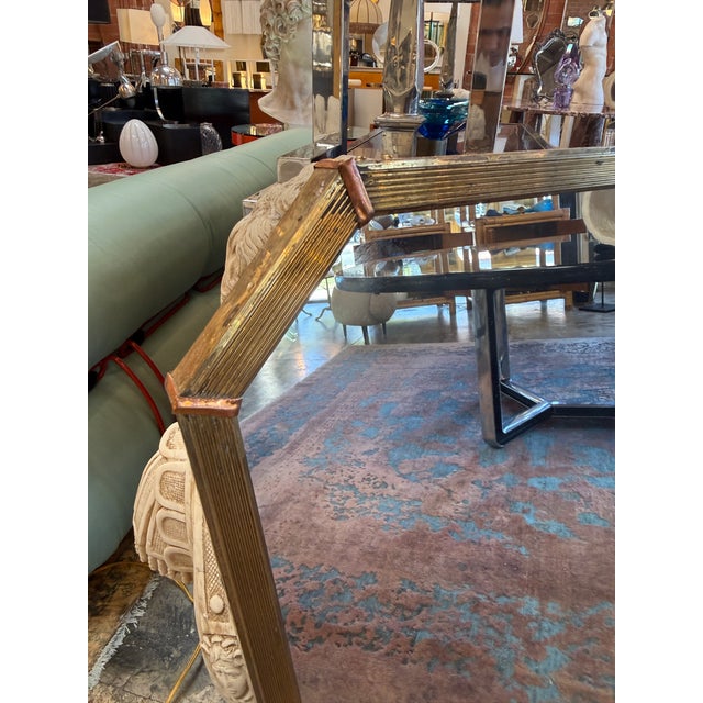 Italian Italian Mid-Century Tapered Brass Wall Mirror, 1970s For Sale - Image 3 of 10