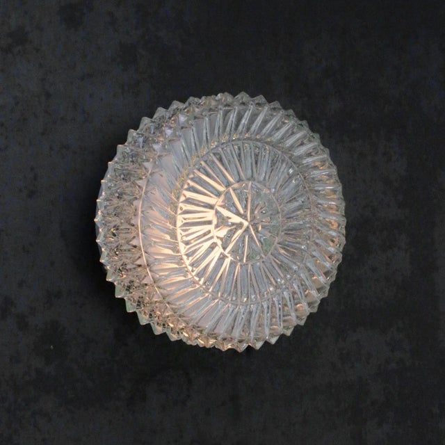 Mid-century wall or ceiling lamp. metal base with clear glass. 1960-1970 depending on destination, all our lights are...