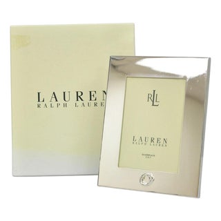 Late 20th Century Lauren Ralph Lauren "Vows" Silver Plated 5x7 Wedding Photo Picture Frame For Sale