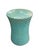 2000 - 2009 Vintage Turquoise Glazed Ceramic Quilted Lattice Garden Stool & Accent Table For Sale - Image 5 of 12