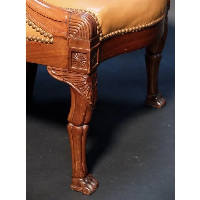 Early 19th Century Empire Mahogany Desk Chair For Sale In Boston - Image 6 of 9