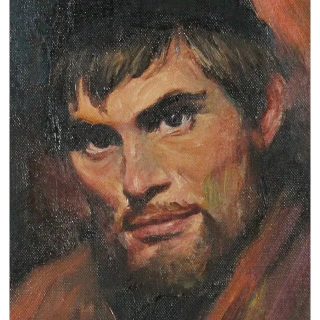 Sandu Liberman, Portrait of a Young Man, Oil on Canvas For Sale - Image 4 of 5