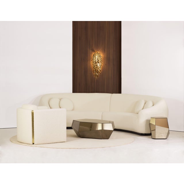 Three Rocks High Side Table in Bronze Mirror from Insidherland For Sale - Image 4 of 15
