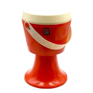 Dutch Storage Stool in Orange Molded Plastic from Flair, 1970s For Sale