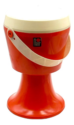 Dutch Storage Stool in Orange Molded Plastic from Flair, 1970s
