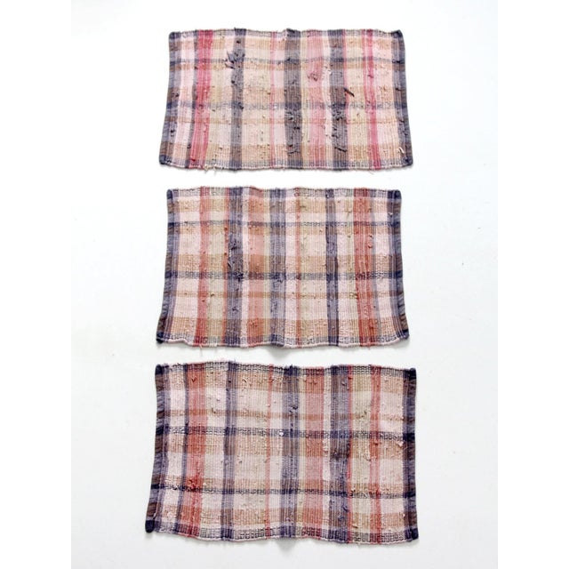 Farmhouse Vintage Plaid Rag Rugs Set of 3 For Sale - Image 3 of 10