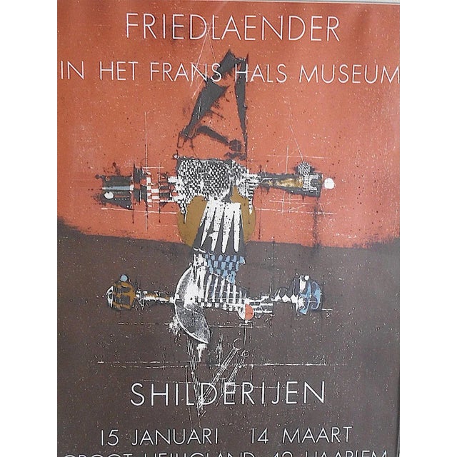 This vintage mid 20th century framed color lithograph (not offset) by listed artist Johnny Friedlaender (1912-1992)...