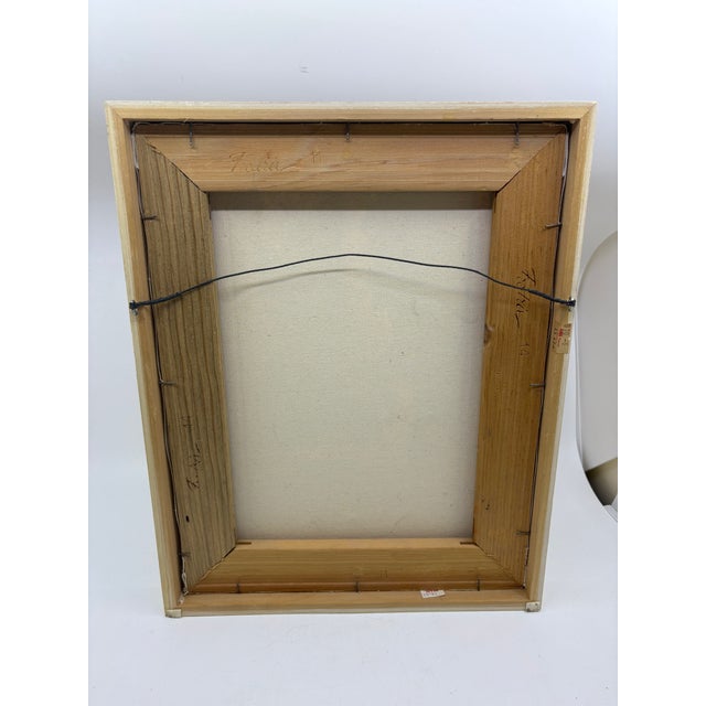 Yellow Vintage Still Life Original Painting Framed Signed Miele 93’ For Sale - Image 8 of 9