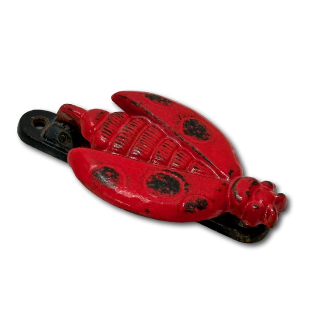 Hard to Find Large Size Vintage 1930s Cast Iron Ladybug Door Knocker With Nice Original Paint For Sale In Boston - Image 6 of 12
