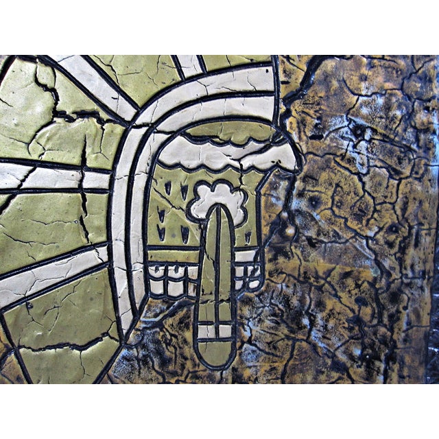 Chuk Morris 1974 Relief Headdress/Shield Ancient Mexican Motif, 11.5” For Sale In Austin - Image 6 of 9
