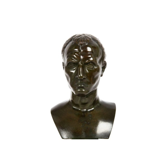 Late 19th Century Italian Grand Tour Antique Bronze Sculpture, Bust of Julius Caesar For Sale - Image 5 of 12