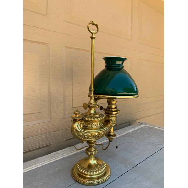 Victorian 19th Century German Solid Brass Wild & Wessel Desk Lamp For Sale - Image 3 of 17