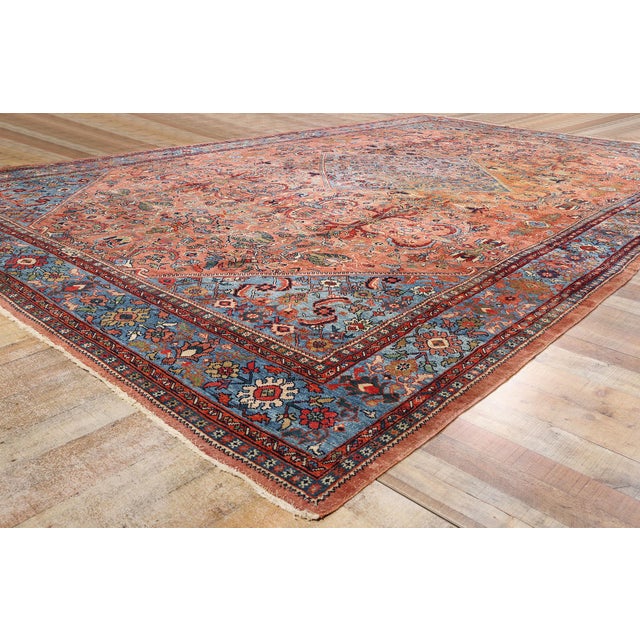 Textile Signed Antique Persian Sultanabad Rug - 10'00 X 17'06 For Sale - Image 7 of 9