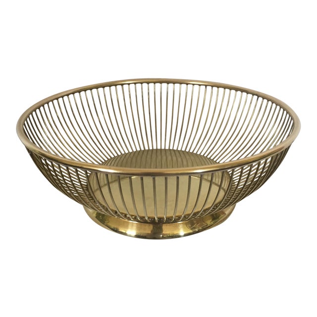 Gold Metal Italian Bread Basket Chairish