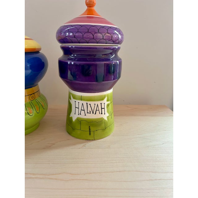 Postmodern 1970s Ceramic Italian Canister Set by Alvino Bagni for Raymor- Set of 4 For Sale - Image 3 of 12