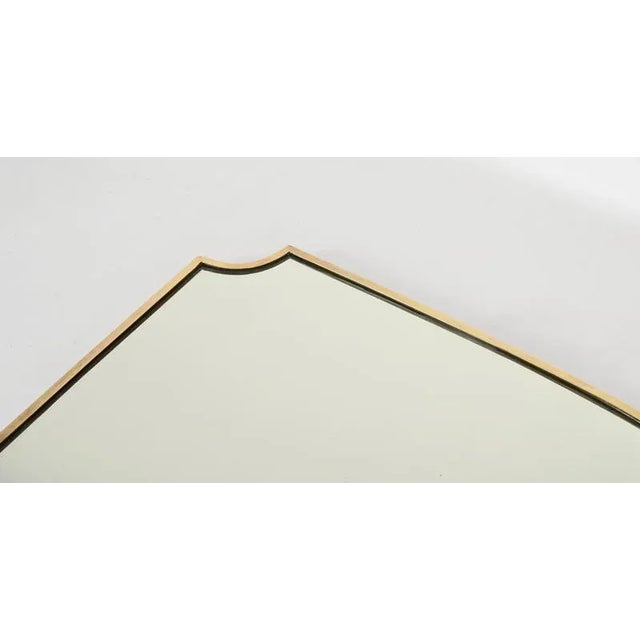 Large Italian Brass Shield-Shaped Mirror by Gio Ponti, 1950s For Sale - Image 9 of 13