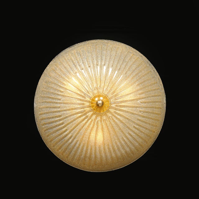 Mid-Century Barovier Y Toso Hand-Blown Murano Glass Chandelier W/ Gold Flecks For Sale - Image 9 of 18