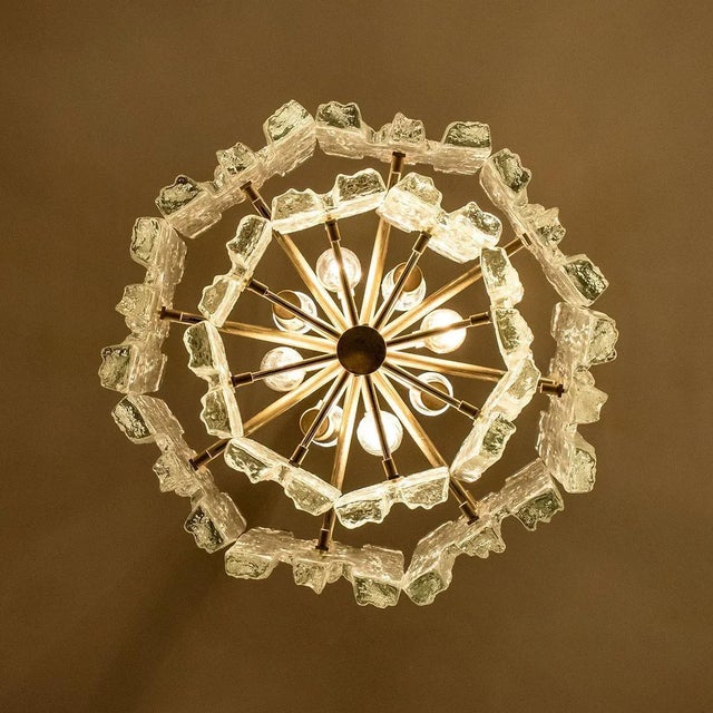 Large Modern Chrome & Ice Glass 3-Tier Chandeliers by J. T. Kalmar, Set of 2 For Sale - Image 10 of 18