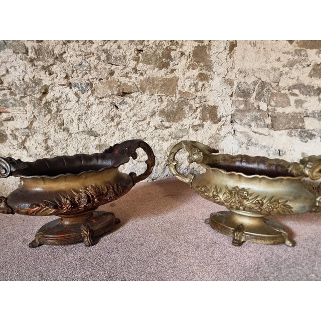 Large Antique Cast Iron Jardinière on Foot, France, 1900s For Sale - Image 9 of 12