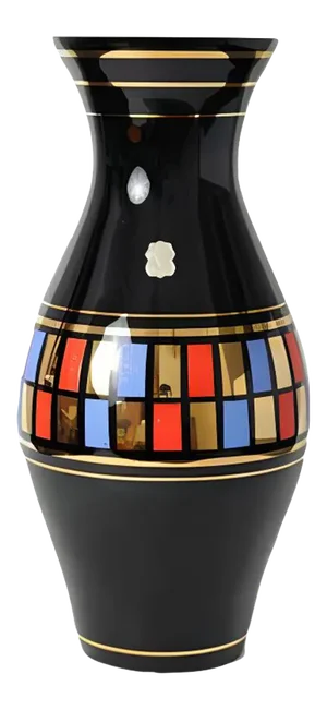 Mid-Century German Black Glass Vase from VEB Kunst-Glas Wasungen, 1950s