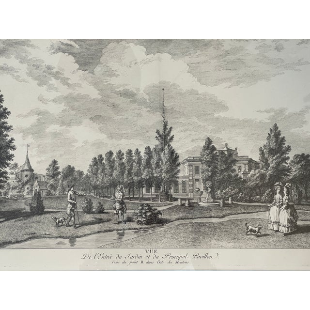 This a wonderful insight of the gardens of Versailles. This Antique 18Th. Century. print has a gilt wood frame This print...
