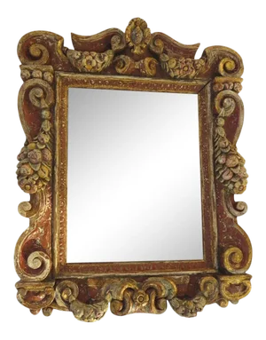 French Painted and Gilt Mirror Robust