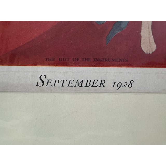 1928 Original the Etude Magazine Cover, September, f.s. Cooke, Art Deco, Matted For Sale - Image 4 of 7