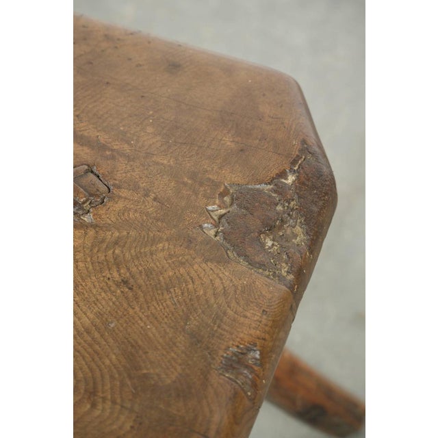 Brown Antique English Farmhouse Stool, 1600s For Sale - Image 8 of 11