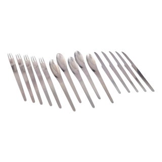 Dinner Service for Five Persons by Arne Jacobsen for Georg Jensen, 1960s, Set of 15 For Sale